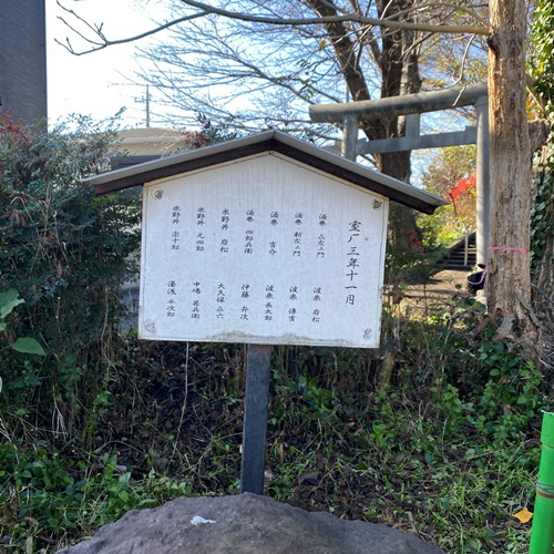高柳地区富士塚手前の庚申塔